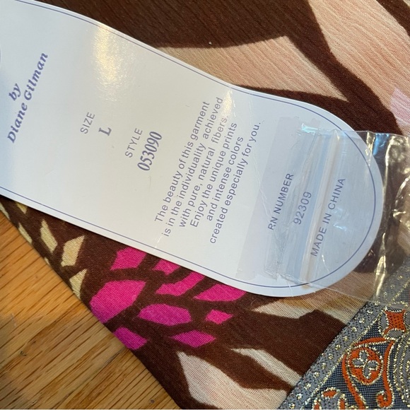 VTG Embellished Patterned Long Sleeve Tunic Top NWT DG2 By Diane Gilman - Picture 7 of 10